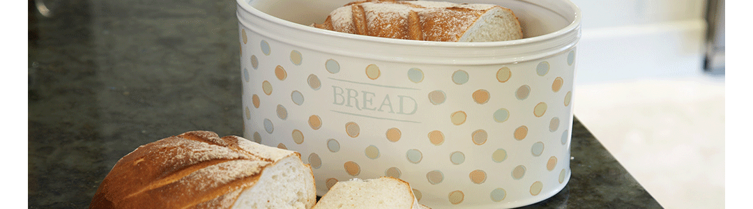 bread bin filled with bread