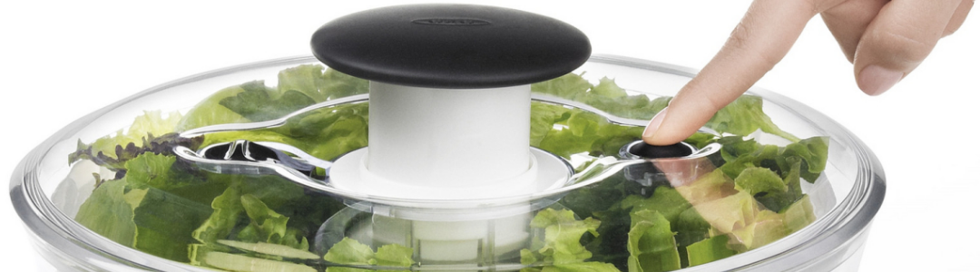 salad spinner with salad leaves in 