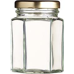 Hexagonal Jam Jar, 110ml/3.8oz