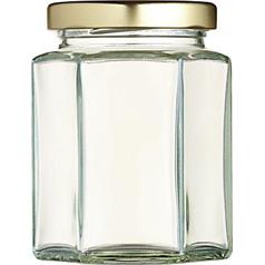 Hexagonal Jam Jar, 340ml/12oz