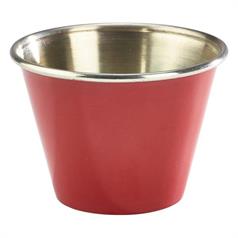 Coloured Stainless Steel Ramekin, 2.5oz, Red